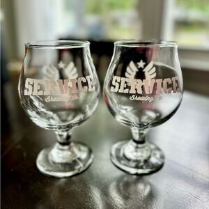 Brewery glasses, beer glasses, Savannah GA, Georgia brewing, set of 2